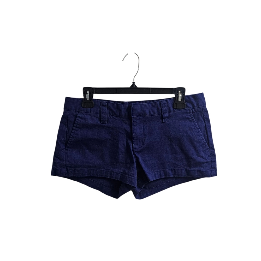 Hurley Lowrider Vintage y2k Blue Chino Micro Shorts Size 9 Low Rise Skater Girl